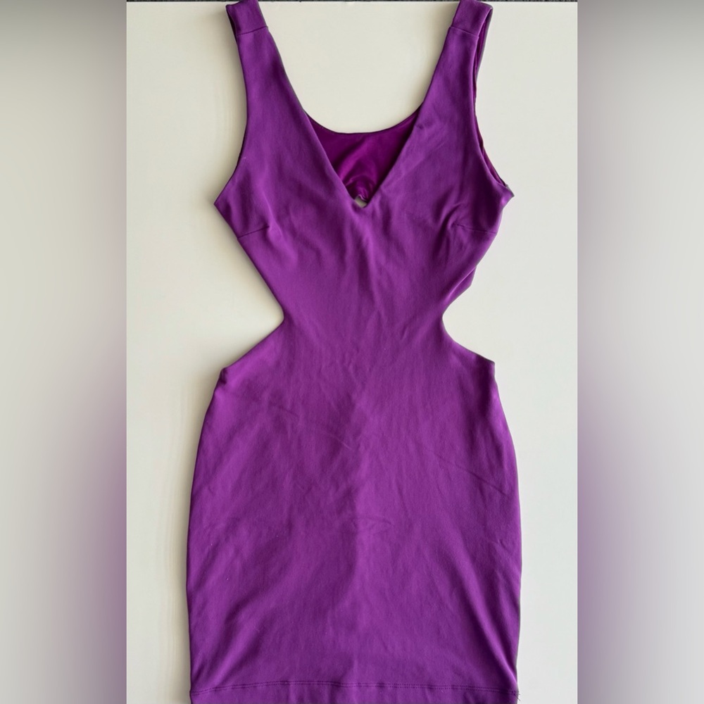 bebe Vivid Purple Cutout Bodycon Mini Dress Size S Small